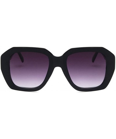 Square Unisex Sunglasses Fashion Bright Black Grey Drive Holiday Square Non-Polarized UV400 - Black Grey - CL18RLS52OR $11.70
