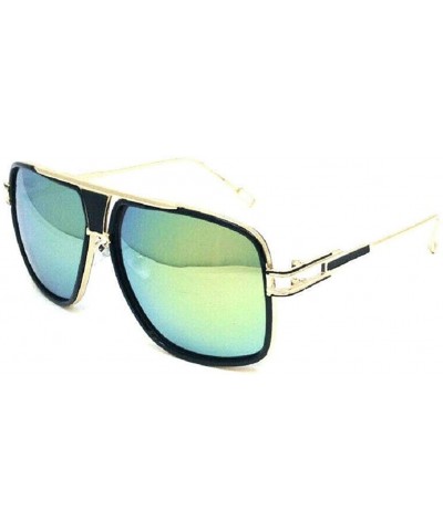 Square Gazelle Tycoon Square Aviator Luxury Sunglasses - Black & Gold Frame - C818Z6QHI0D $11.40
