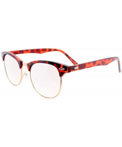Semi-rimless Unisex Clear Lens Vintage Clubmaster Half Frame Glasses Fashion Eyewear - Tortoise - CO180NIZL3I $9.60