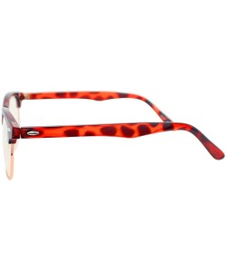 Semi-rimless Unisex Clear Lens Vintage Clubmaster Half Frame Glasses Fashion Eyewear - Tortoise - CO180NIZL3I $9.60