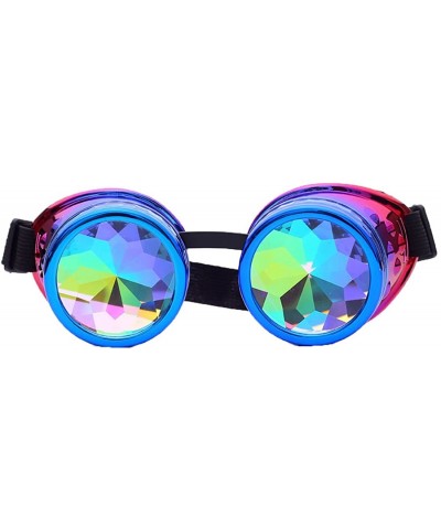Goggle Retro Victorian Steampunk Goggles Rainbow Prism Kaleidoscope Glasses - Blue Purple - CP18SQ29CNS $9.71