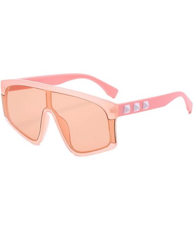 Aviator Siamese Piece Big Box Sunglasses Personality Sunglasses Female Trend Sunglasses - CS18X0CWMO7 $40.91