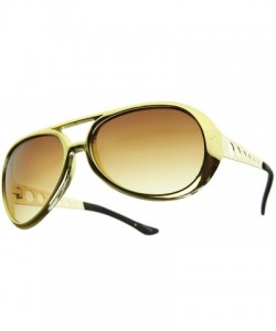 Aviator Large Elvis King of Rock Rock & Roll TCB Aviator Sunglasses (Gold) - CF117MDM3S7 $11.96