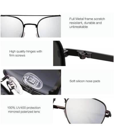 Square Polarized Square Sunglasses for Men and Women- Oversized Retro Eyewear Glasses UV400 VL9508 - C518UE4QWHL $15.93