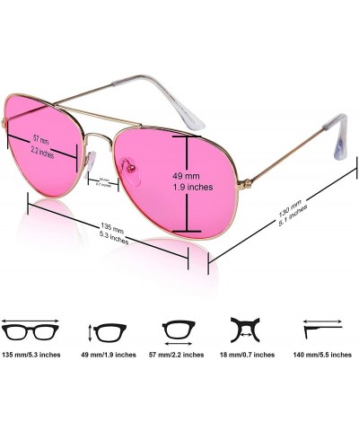 Round Aviator Sunglasses Colored Tinted Lens Glasses Metal UV400 Protection - C8199C4ZKOT $10.69