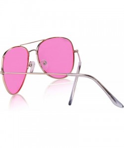 Round Aviator Sunglasses Colored Tinted Lens Glasses Metal UV400 Protection - C8199C4ZKOT $10.69