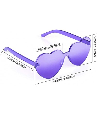 Rimless Heart Shape Sunglasses Party Sunglasses - Sunglasses Eyewear Accessory Eyewear - Purple - CI1933AYX2Y $11.54