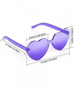 Rimless Heart Shape Sunglasses Party Sunglasses - Sunglasses Eyewear Accessory Eyewear - Purple - CI1933AYX2Y $11.54