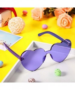 Rimless Heart Shape Sunglasses Party Sunglasses - Sunglasses Eyewear Accessory Eyewear - Purple - CI1933AYX2Y $11.54