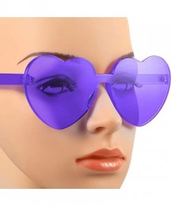 Rimless Heart Shape Sunglasses Party Sunglasses - Sunglasses Eyewear Accessory Eyewear - Purple - CI1933AYX2Y $11.54