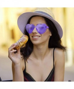 Rimless Heart Shape Sunglasses Party Sunglasses - Sunglasses Eyewear Accessory Eyewear - Purple - CI1933AYX2Y $11.54