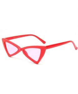 Oversized Cromilo Retro Vintage Cat Eye Sunglasses for Women Small Triangle Clout Goggles - Red - CX18CUXOW3N $10.44