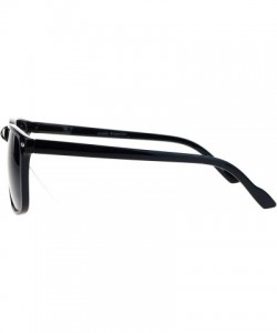 Square Super Dark Lens Sunglasses Black Square Spring Hinge Frame Unisex Fashion - Matte Black - CP185HH2WHH $11.21