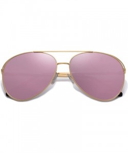 Round Polarized Oversized Aviator Sunglasses for Men Women Mirrored Lens MYSTYLE SJ1108 - C718LQUQXQX $13.79