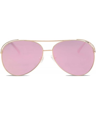 Round Polarized Oversized Aviator Sunglasses for Men Women Mirrored Lens MYSTYLE SJ1108 - C718LQUQXQX $13.79