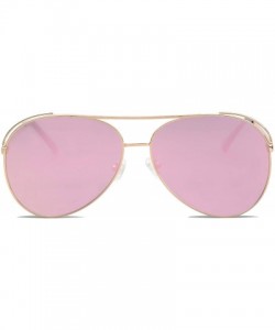Round Polarized Oversized Aviator Sunglasses for Men Women Mirrored Lens MYSTYLE SJ1108 - C718LQUQXQX $13.79