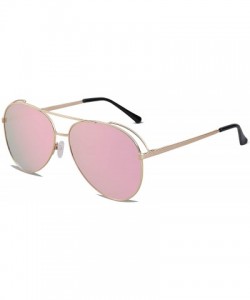 Round Polarized Oversized Aviator Sunglasses for Men Women Mirrored Lens MYSTYLE SJ1108 - C718LQUQXQX $13.79