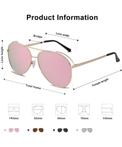 Round Polarized Oversized Aviator Sunglasses for Men Women Mirrored Lens MYSTYLE SJ1108 - C718LQUQXQX $13.79