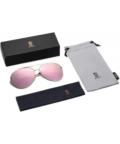 Round Polarized Oversized Aviator Sunglasses for Men Women Mirrored Lens MYSTYLE SJ1108 - C718LQUQXQX $13.79