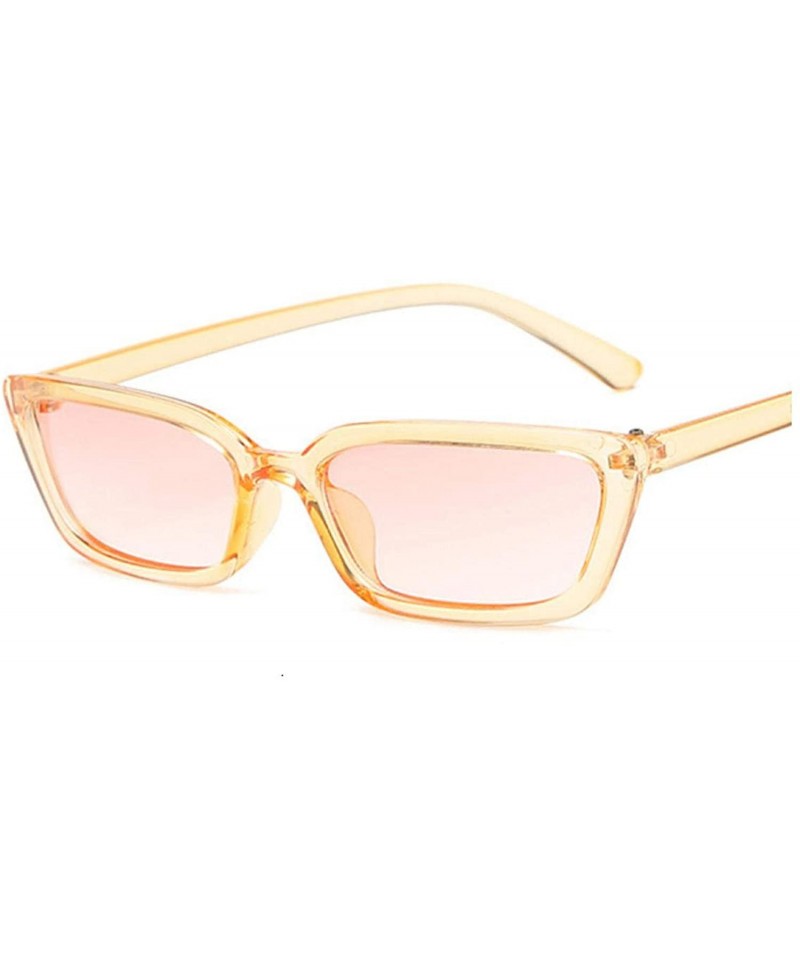 Square Fashion Square Sunglasses Women Luxury Brand Designer Vintage Cat Eye Female Retro Full Frame Style - Champagne - CS19...