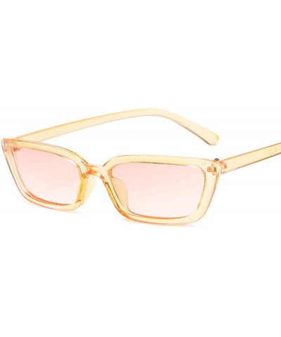 Square Fashion Square Sunglasses Women Luxury Brand Designer Vintage Cat Eye Female Retro Full Frame Style - Champagne - CS19...