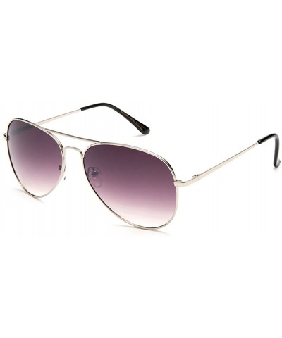 Aviator "Croatia Flash" Metal Classic Spring Temple Hinge Half Frame Aviator Sunglasses - Silver - C712N5LZJWL $22.69