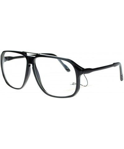 Square Nerdy Urkel Thin Plastic Vintage Retro Oversize Clear Lens Eye Glasses - Black - C911YWUQWX5 $8.30