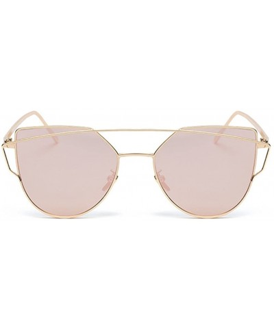 Wayfarer New Popular Frame Women Sunglasses Free-spirited Young Eyewear Kits Lens 53mm - Gold/Pink - CJ12DAQ21JJ $15.64