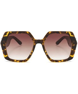 Square 2019 new fashion trend unisex big box square brand designer sunglasses UV400 with box - Leopard - CZ18SMX8URA $11.56