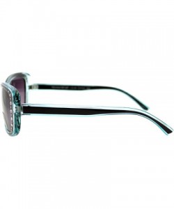 Rectangular Womens Bifocal Reading Lens Sunglasses Rhinestone Rectangular Frame - Blue - CG18IEUOIOL $10.05