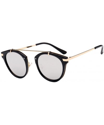 Semi-rimless Men Pilot Reflective UV400 Sunglass Mirror Travel Driving Sun Glasses Eyewear - Black Silver - CC183GSSK8U $13.57