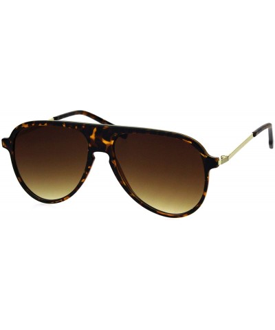 Sport Mens Flat Top Plastic Racer Keyhole Mod Sunglasses - Tortoise Brown - CG18HIA4QKY $14.21