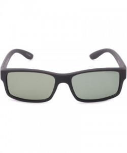 Square Sunglass Warehouse Urban- Polarized Plastic Square Men's Full Frame Sunglasses - Black Frame With Green Lenses - C212O...