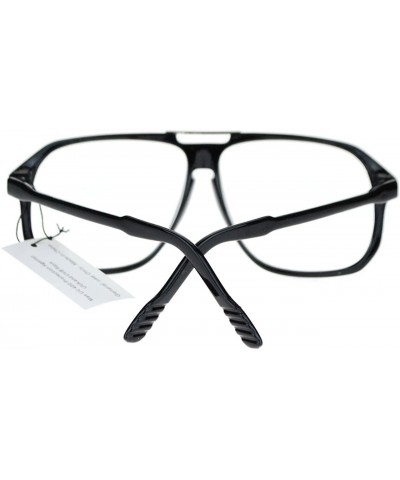 Square Nerdy Urkel Thin Plastic Vintage Retro Oversize Clear Lens Eye Glasses - Black - C911YWUQWX5 $8.30