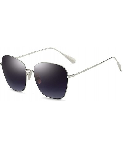 Oval Unisex Sunglasses Retro Gold Grey Drive Holiday Oval Non-Polarized UV400 - Silver Grey - CG18R5STWO6 $11.76
