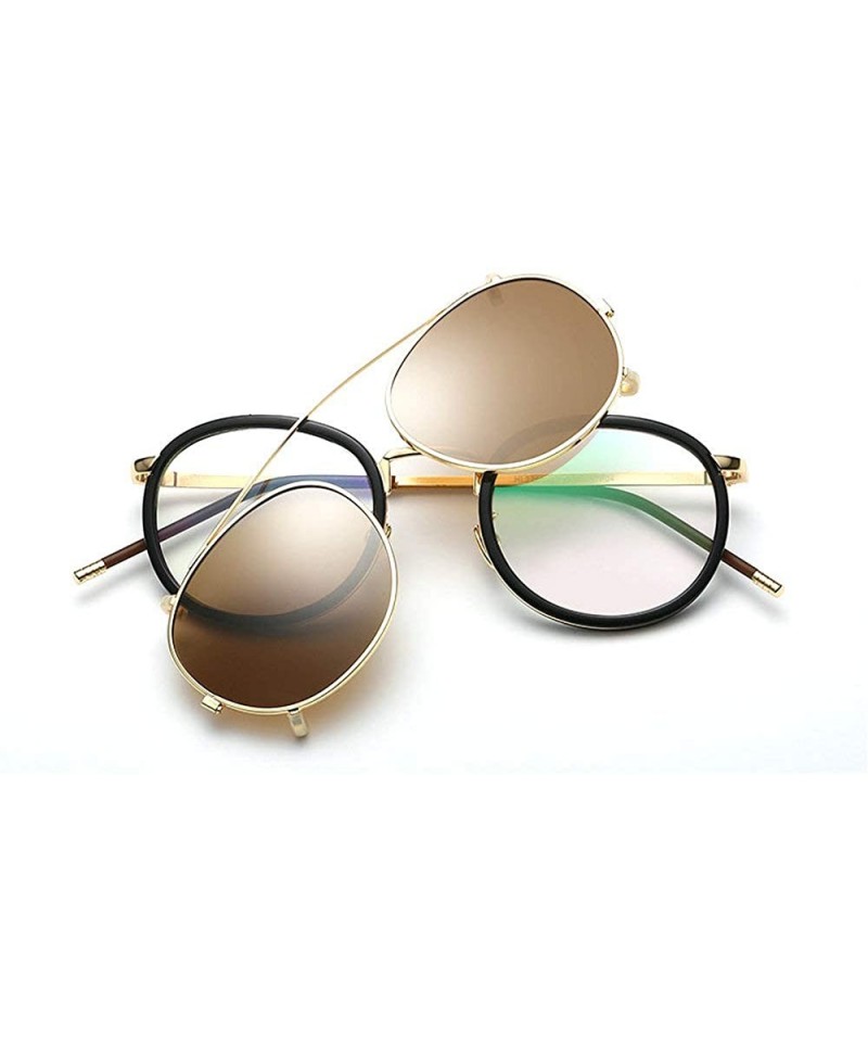 Round punk Men Myopia sunglasses Clip Polarized Myopia Driving Glasses Clip On Dual Purpose Driving mirror goggles - CQ18M8IK...