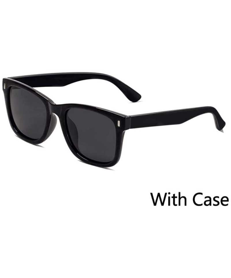 Aviator Fashion Polarized Sunglasses Vintage Square Men Women Driving W1 SandBlack Grey - W3 Brightblack Grey - CJ18YQUNKG0 $...