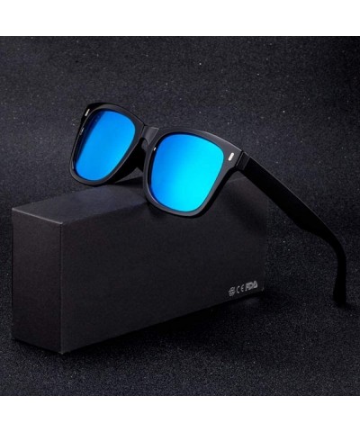 Aviator Fashion Polarized Sunglasses Vintage Square Men Women Driving W1 SandBlack Grey - W3 Brightblack Grey - CJ18YQUNKG0 $...