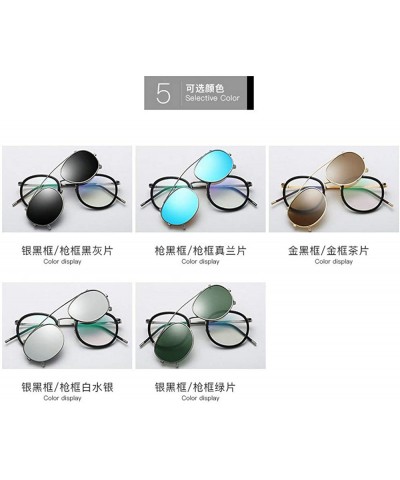 Round punk Men Myopia sunglasses Clip Polarized Myopia Driving Glasses Clip On Dual Purpose Driving mirror goggles - CQ18M8IK...