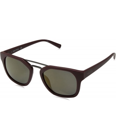 Square Men's N3628sp Square Sunglasses - Matte Oxblood/Gold Polarized - CA186SYXOTW $102.49
