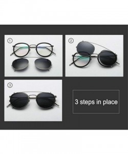 Round punk Men Myopia sunglasses Clip Polarized Myopia Driving Glasses Clip On Dual Purpose Driving mirror goggles - CQ18M8IK...