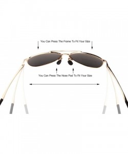 Aviator Premium Military Style Classic Aviator Polarized Sunglasses - 100% UV Protection - Gold Frame Black Lens - CF18CD7GAZ...