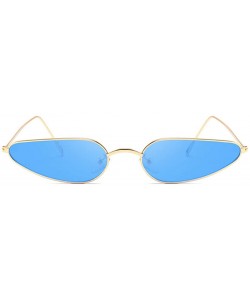 Cat Eye Vintage Small Cat Eye Sunglasses Metal Frame Candy Colors Eyeglass - Gold Blue - C918NNKEQT7 $10.58