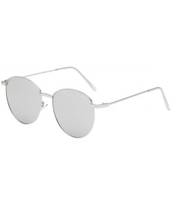 Aviator Unisex Classic Oval Shape Vintage Metal Full Frame Sunglasses Retro Glasses - F - CY196R4I7DI $9.74