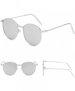 Aviator Unisex Classic Oval Shape Vintage Metal Full Frame Sunglasses Retro Glasses - F - CY196R4I7DI $9.74