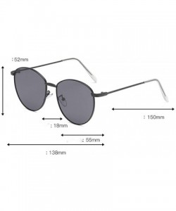 Aviator Unisex Classic Oval Shape Vintage Metal Full Frame Sunglasses Retro Glasses - F - CY196R4I7DI $9.74