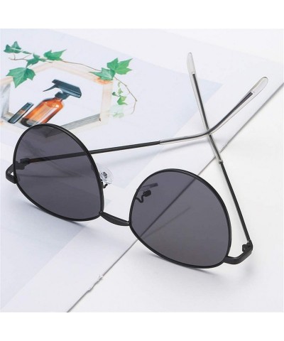 Aviator Unisex Classic Oval Shape Vintage Metal Full Frame Sunglasses Retro Glasses - F - CY196R4I7DI $9.74