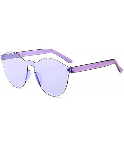 Round Unisex Fashion Candy Colors Round Outdoor Sunglasses - Light Purple - CE199L88884 $20.08