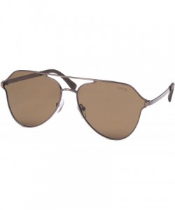 Square Unisex Mens Womens Polarized Aviator Sunglasses Retro Style Designer Celebrity Shades - Brown - Brown - CJ18EHIMM43 $2...