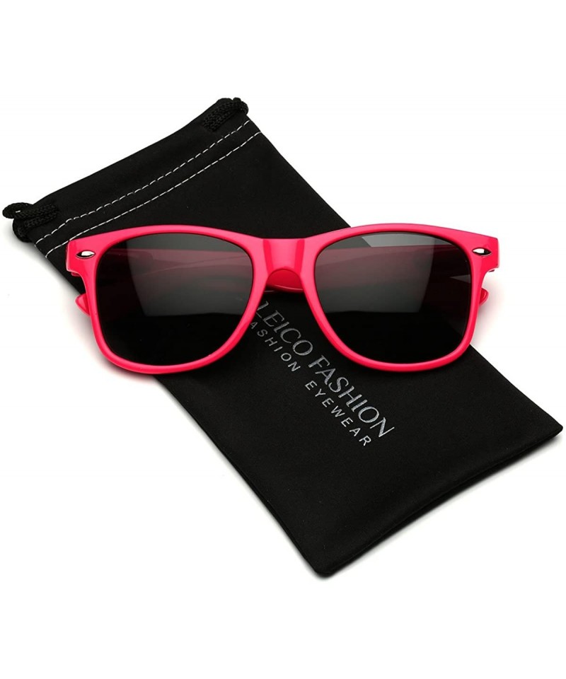 Wayfarer Iconic Horn Rimmed Retro Classic Sunglasses - Hot Pink - CG12O6WDYC8 $7.12